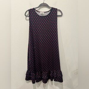 Polka Dot Sleeveless Mid Ruffle Dress by Perfect Peach